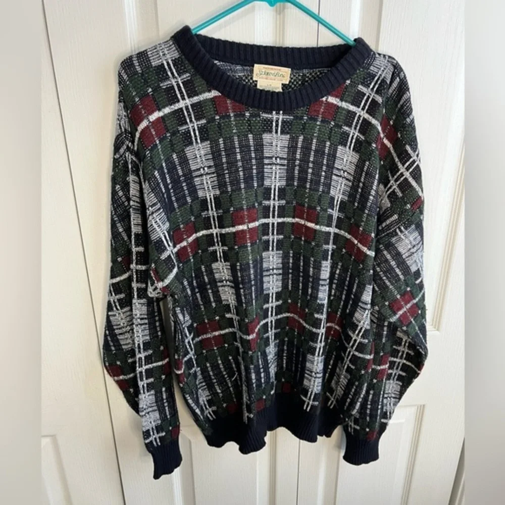 Vintage St John's Bay Sweater Men's Large Knit Textured Crewneck Grandpa‎ Cosby